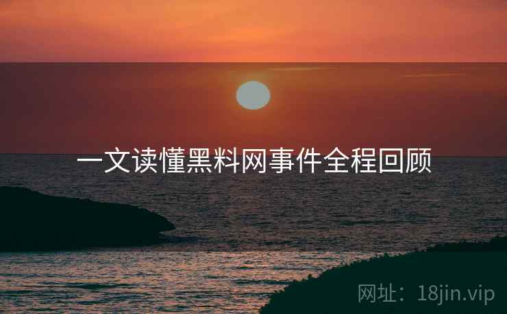 一文读懂黑料网事件全程回顾