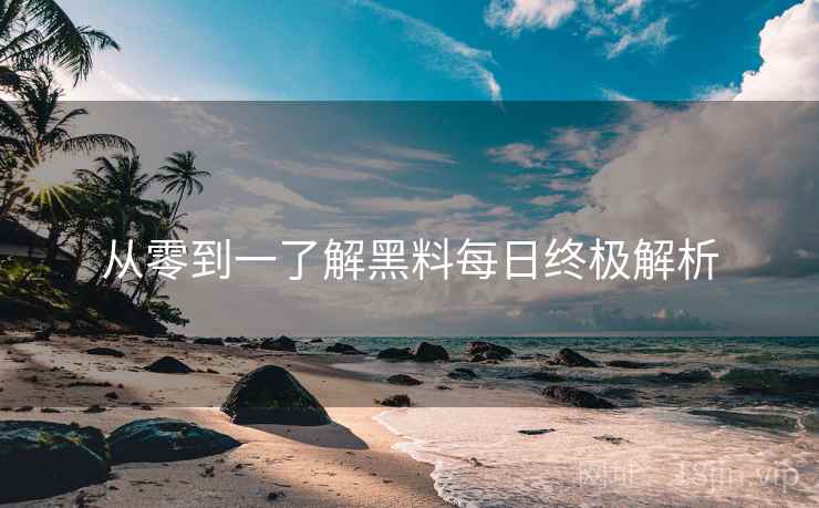 从零到一了解黑料每日终极解析