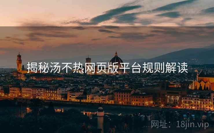 揭秘汤不热网页版平台规则解读