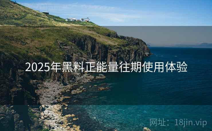 2025年黑料正能量往期使用体验