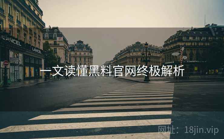 一文读懂黑料官网终极解析